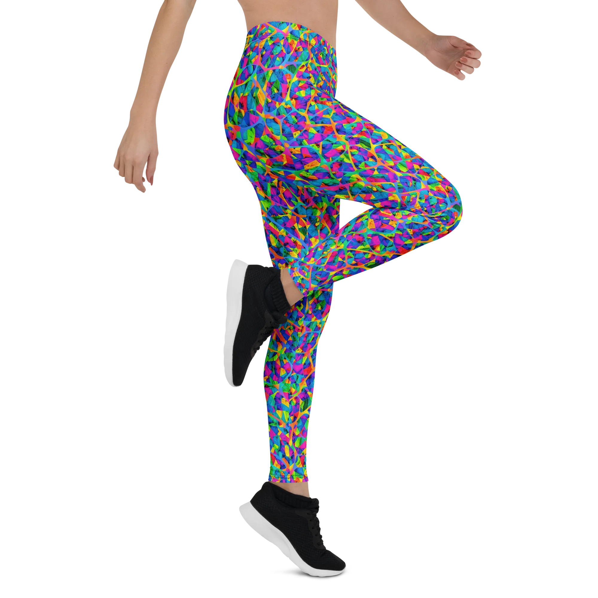 Neon Kaleidoscope on Leggings — Right