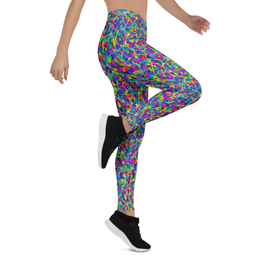 Neon Kaleidoscope on a Leggings