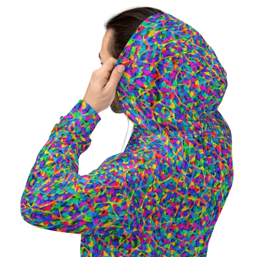 Neon Kaleidoscope on a Hoodie