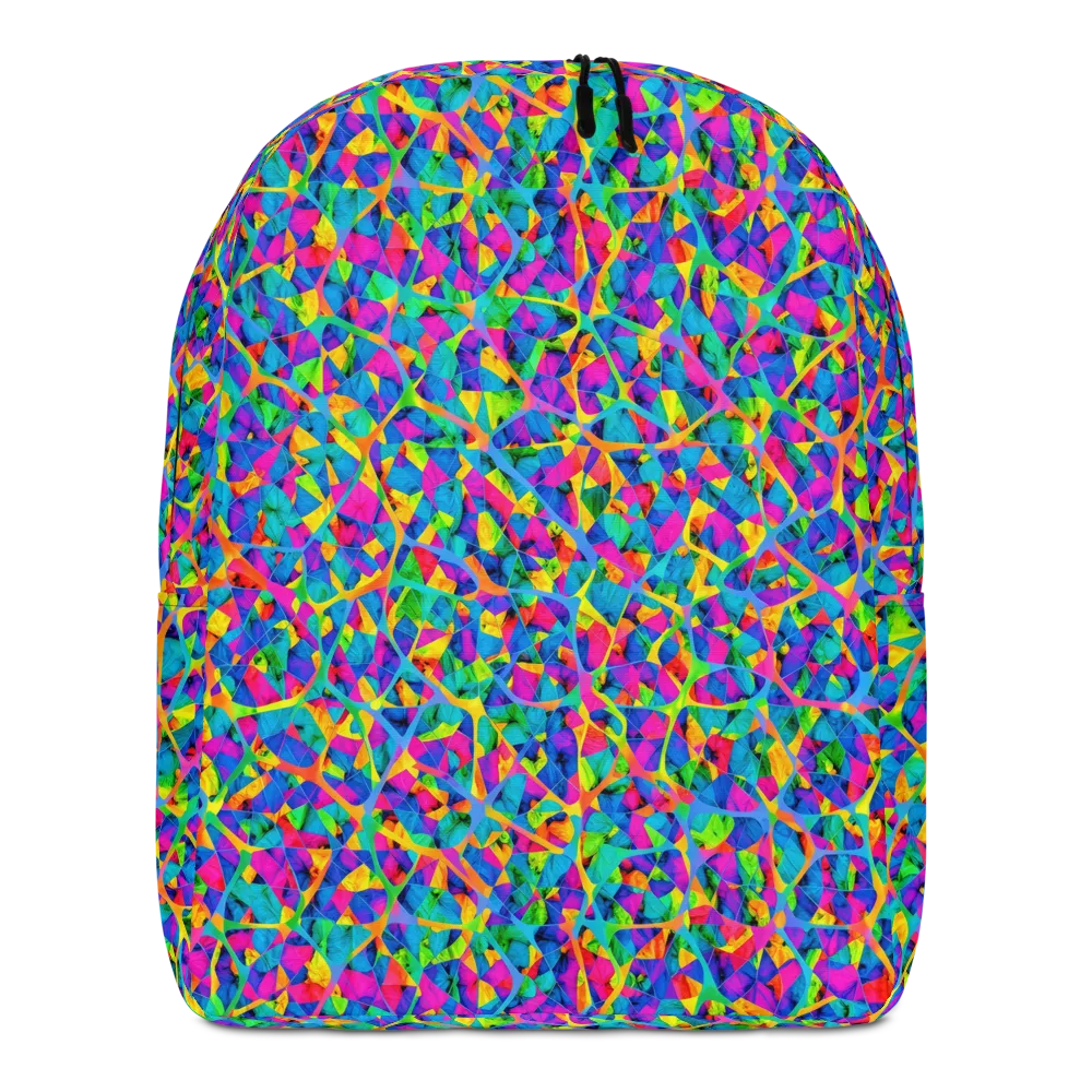 Neon Kaleidoscope on Minimalist Backpack — Front
