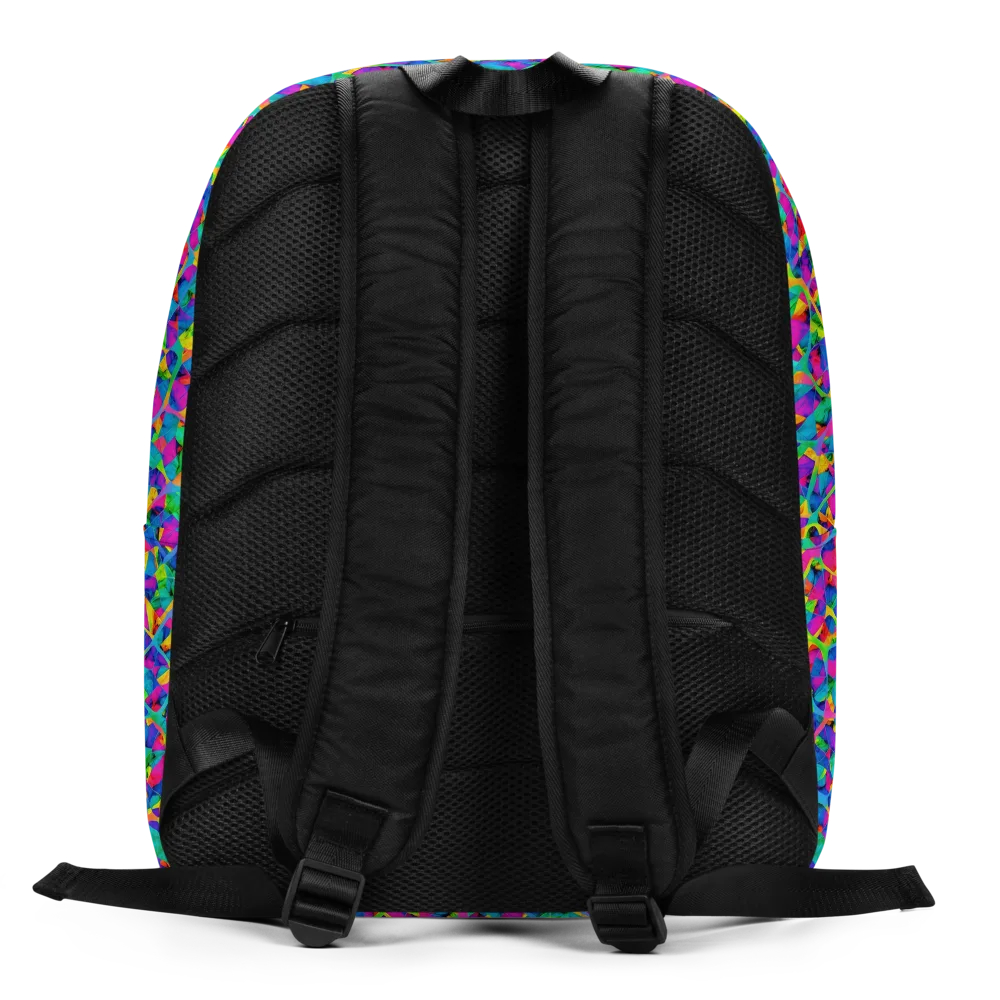 Neon Kaleidoscope on Minimalist Backpack — Back