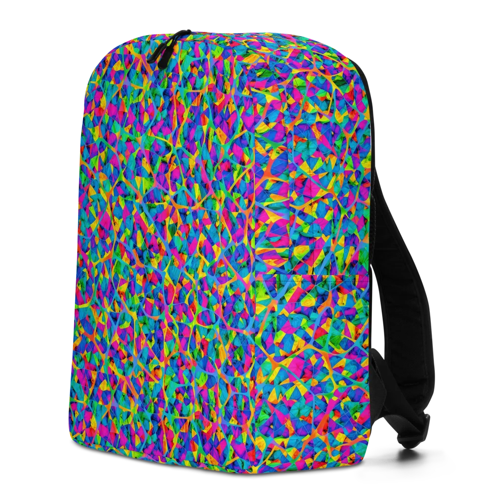 Neon Kaleidoscope on Minimalist Backpack — Left