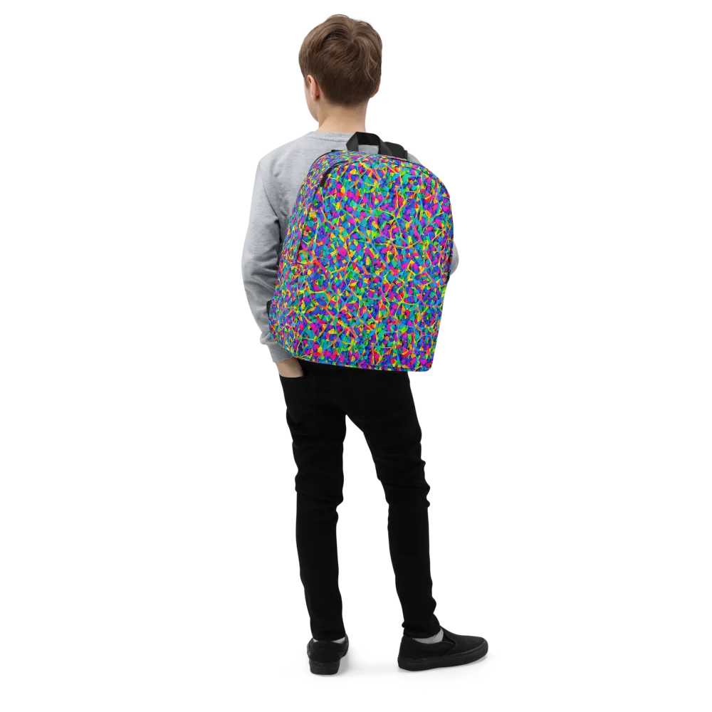 Neon Kaleidoscope on Minimalist Backpack — Right Front