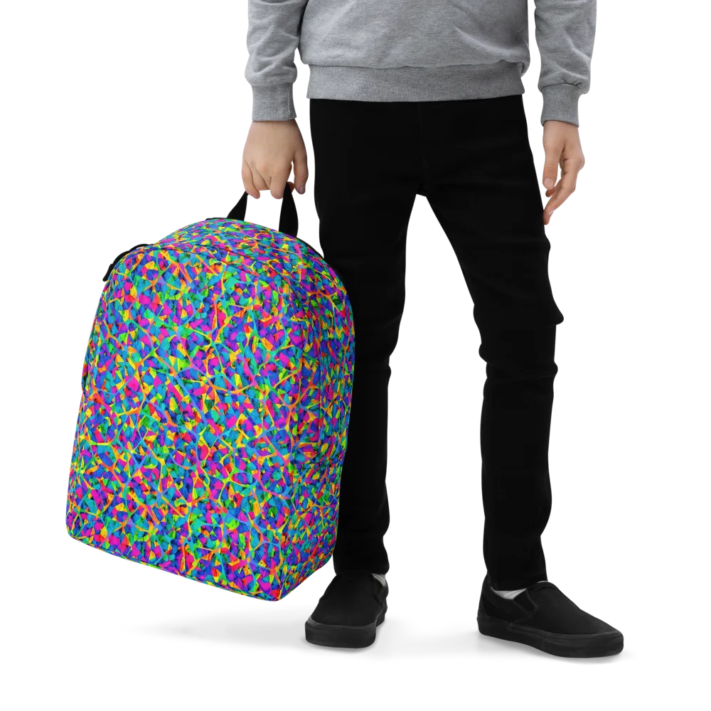 Neon Kaleidoscope on Minimalist Backpack — Zoomed-in
