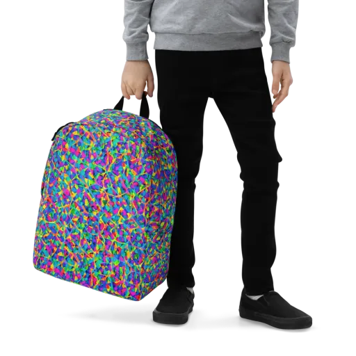 Neon Kaleidoscope on a Minimalist Backpack