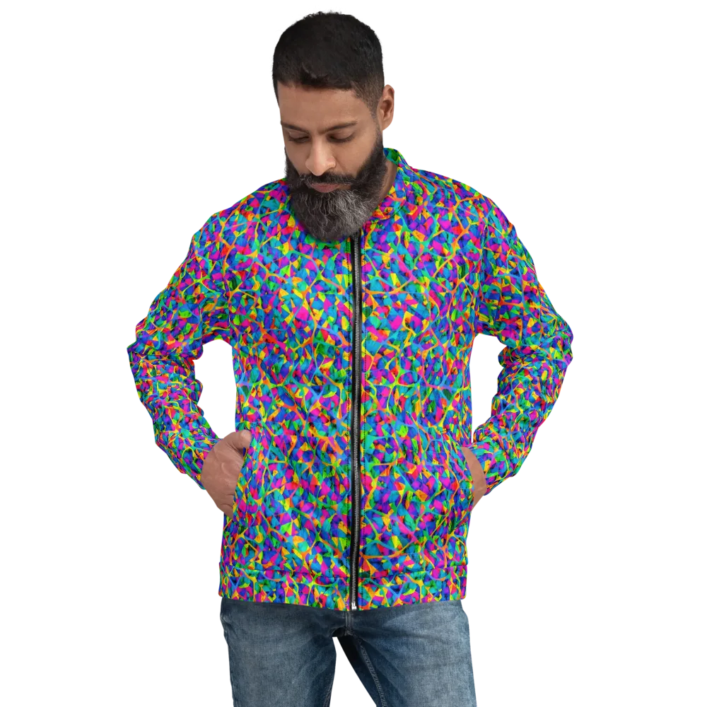 Neon Kaleidoscope on Bomber Jacket — Front