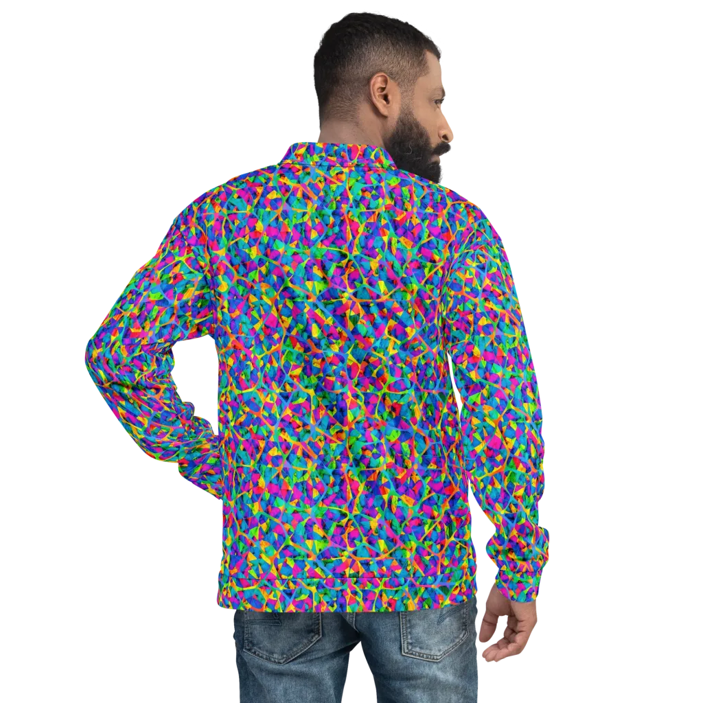 Neon Kaleidoscope on Bomber Jacket — Back