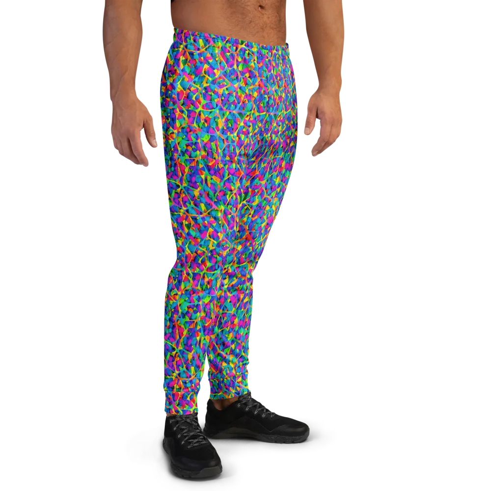 Neon Kaleidoscope on Men's Joggers — Right