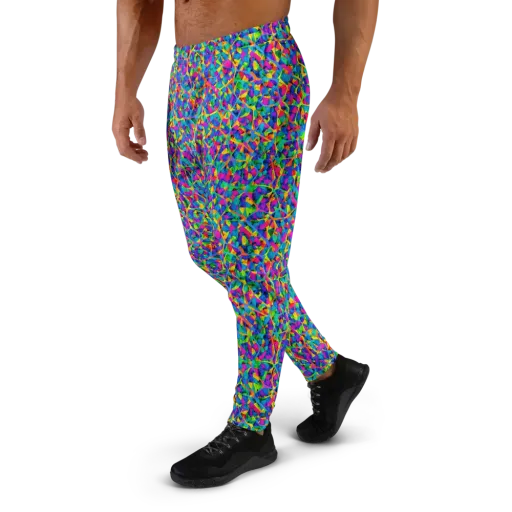 Neon Kaleidoscope on a Men's Joggers