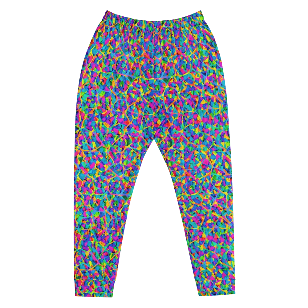 Neon Kaleidoscope on Men's Joggers — Front