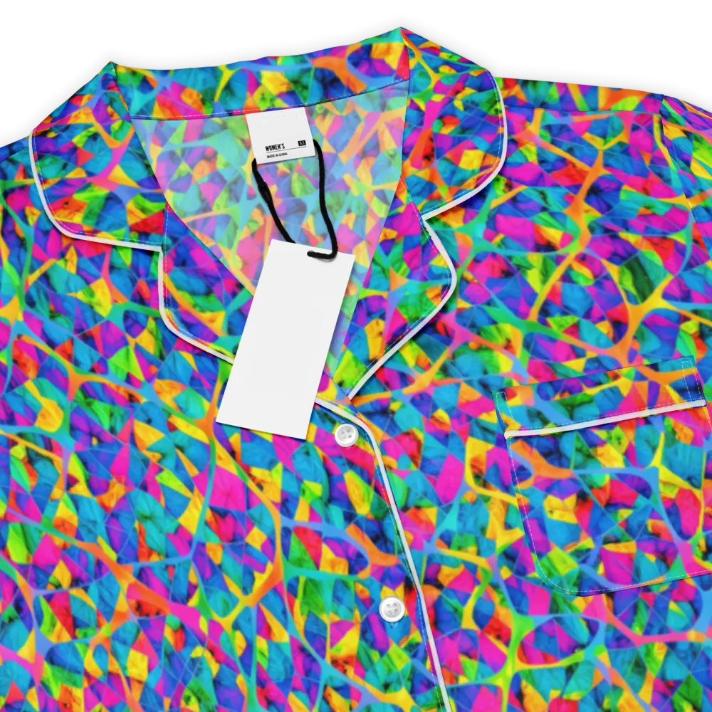 Neon Kaleidoscope on Women's Short Sleeve Pajama Top — Product details