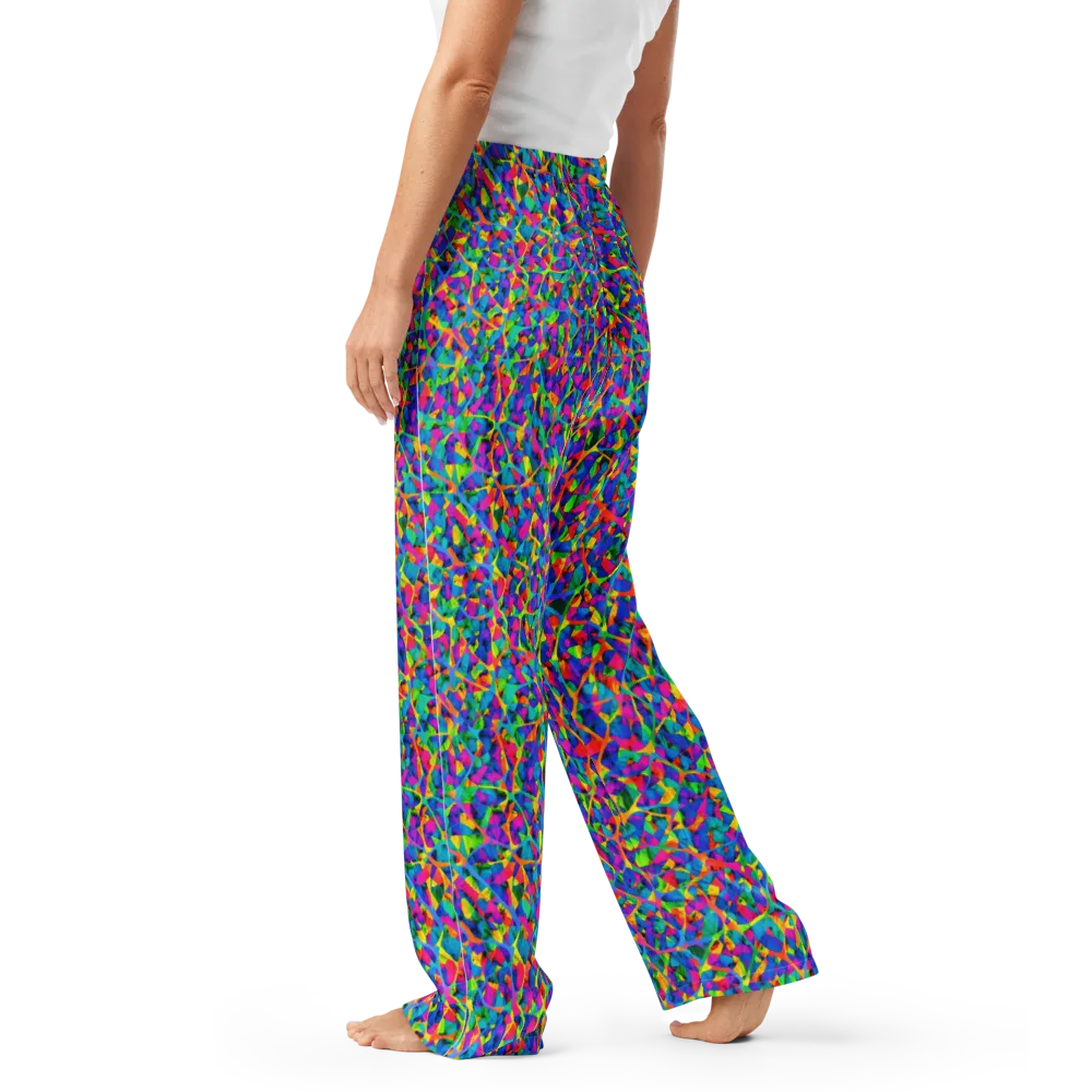 Neon Kaleidoscope on Women's Pajama Pants — Left