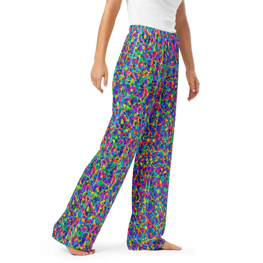 Neon Kaleidoscope on Women's Pajama Pants — Right Front