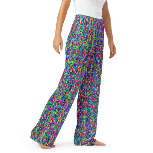 Neon Kaleidoscope on a Women's Pajama Pants