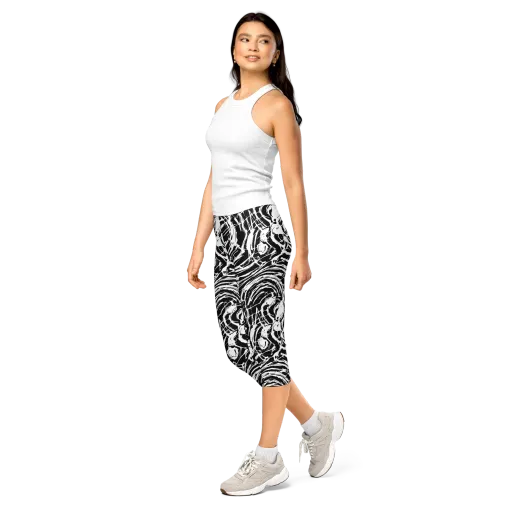 Ink Torrent on a Capri Leggings