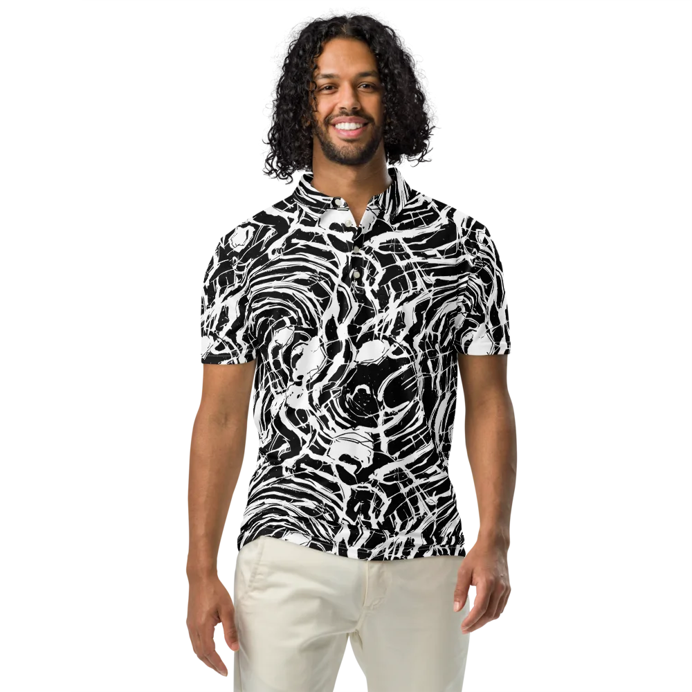 Ink Torrent on Men's Slim Fit Polo Shirt — Front