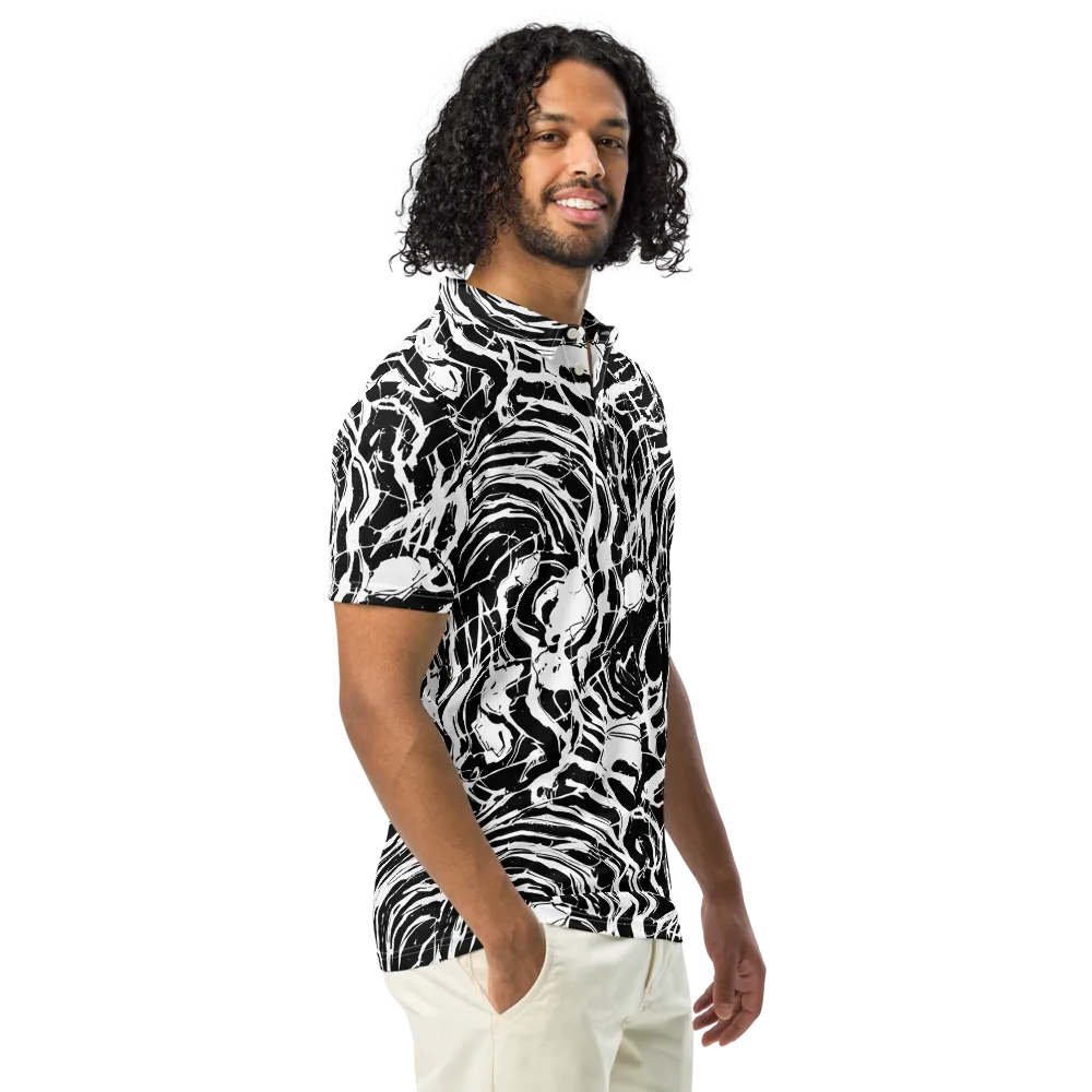 Ink Torrent on Men's Slim Fit Polo Shirt — Right Front