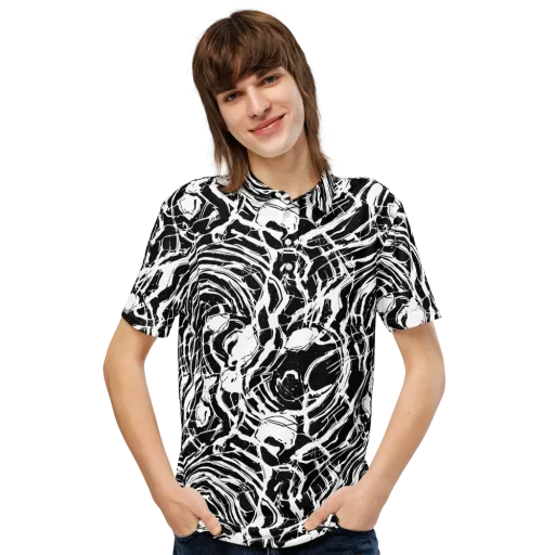 Ink Torrent on a Men's Slim Fit Polo Shirt