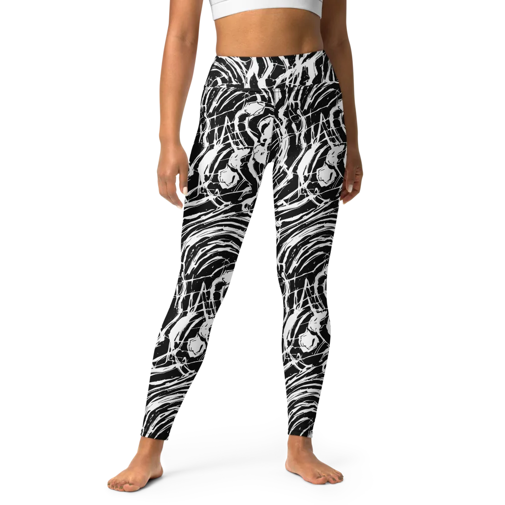 Ink Torrent on Yoga Leggings — Front