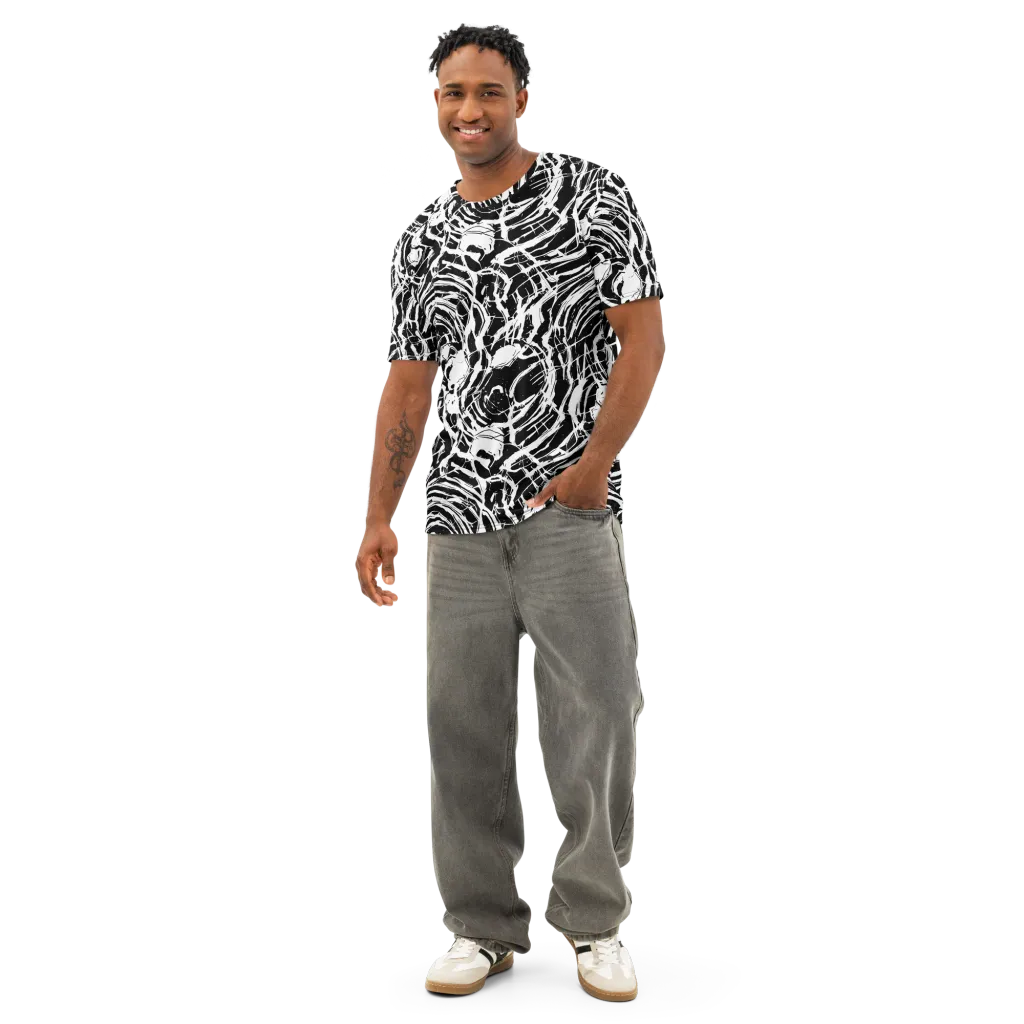 Ink Torrent on Men's Cotton Crew Neck T-Shirt — Front
