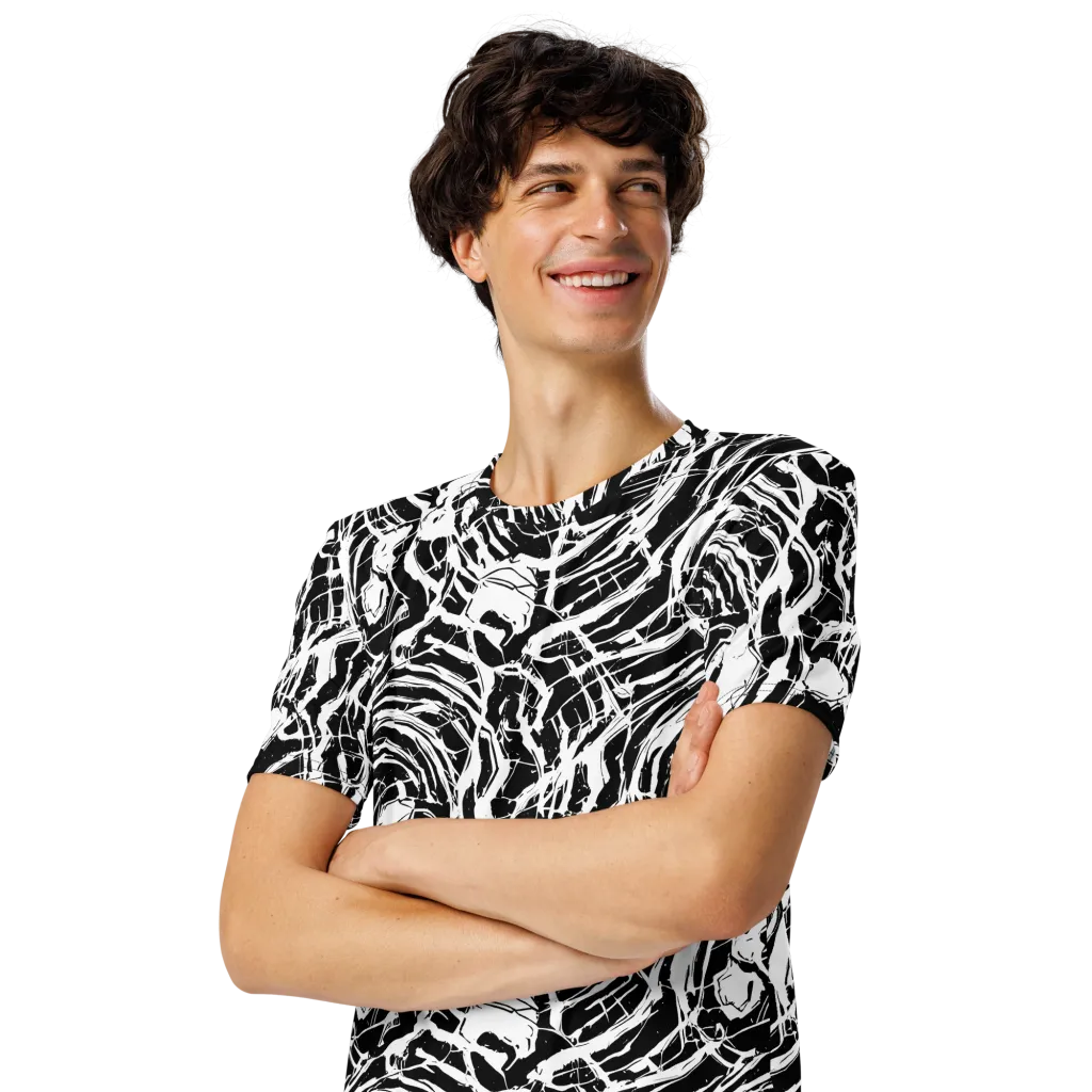 Ink Torrent on Men's Crew Neck T-Shirt — Left Front