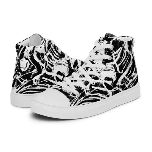 Ink Torrent on a Men's High Top Canvas Shoes