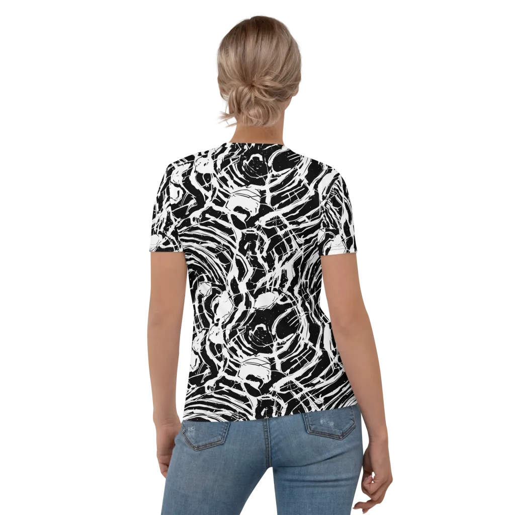 Ink Torrent on Women's Crew Neck T-Shirt — Back