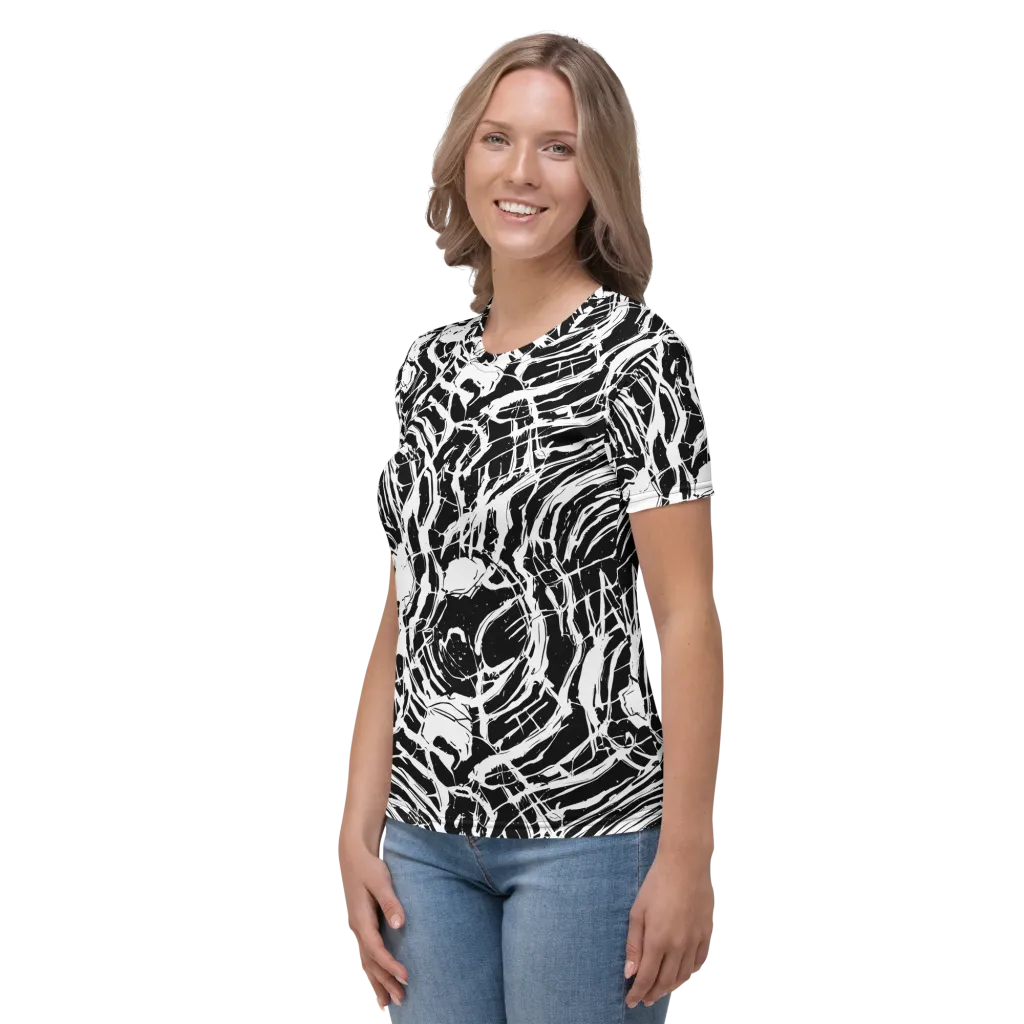 Ink Torrent on Women's Crew Neck T-Shirt — Left