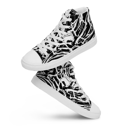 Ink Torrent on a Women's High Top Canvas Shoes