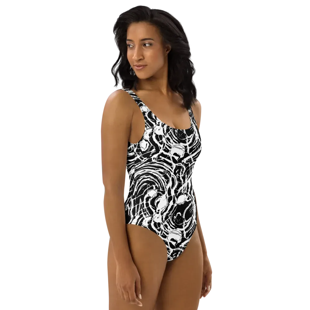 Ink Torrent on One-Piece Swimsuit — Right