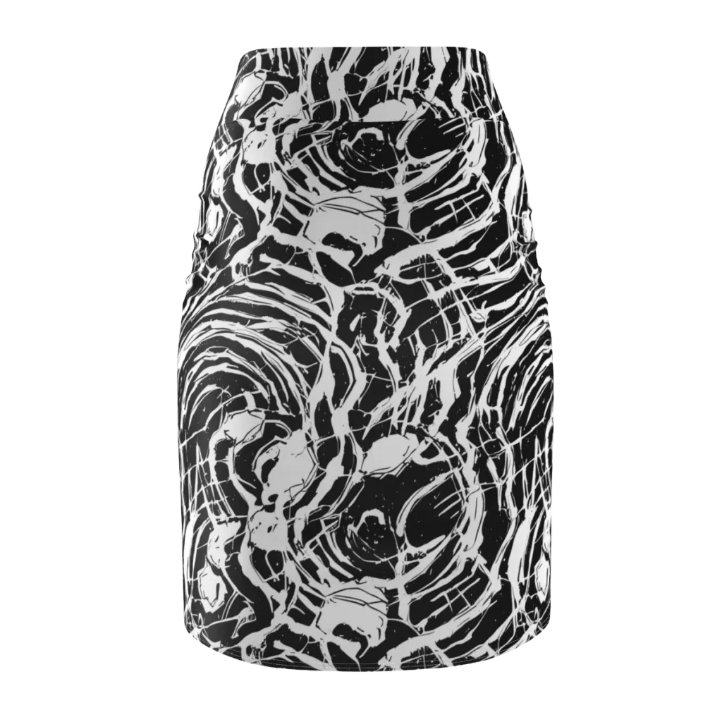 Ink Torrent on Pencil Skirt — Back