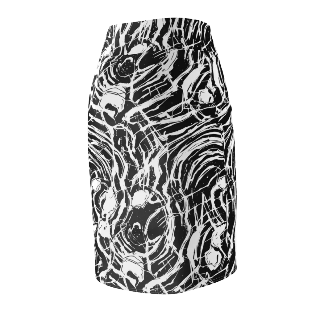 Ink Torrent on Pencil Skirt — Back Side