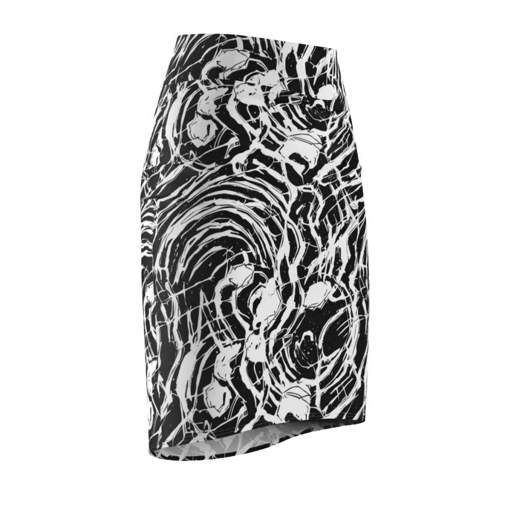 Ink Torrent on Pencil Skirt — Front Side