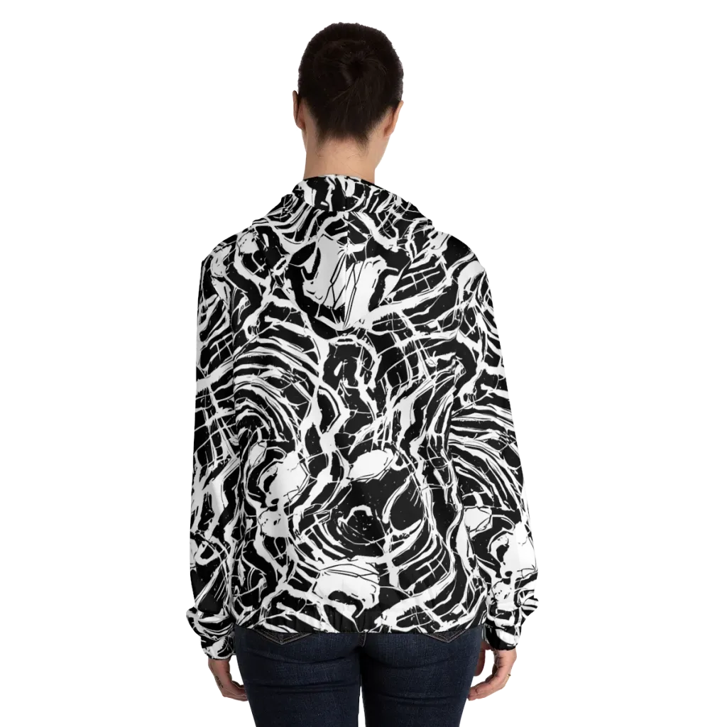 Ink Torrent on Women's Full-Zip Hoodie — Back On Person