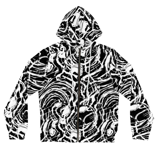 Ink Torrent on a Women's Full-Zip Hoodie