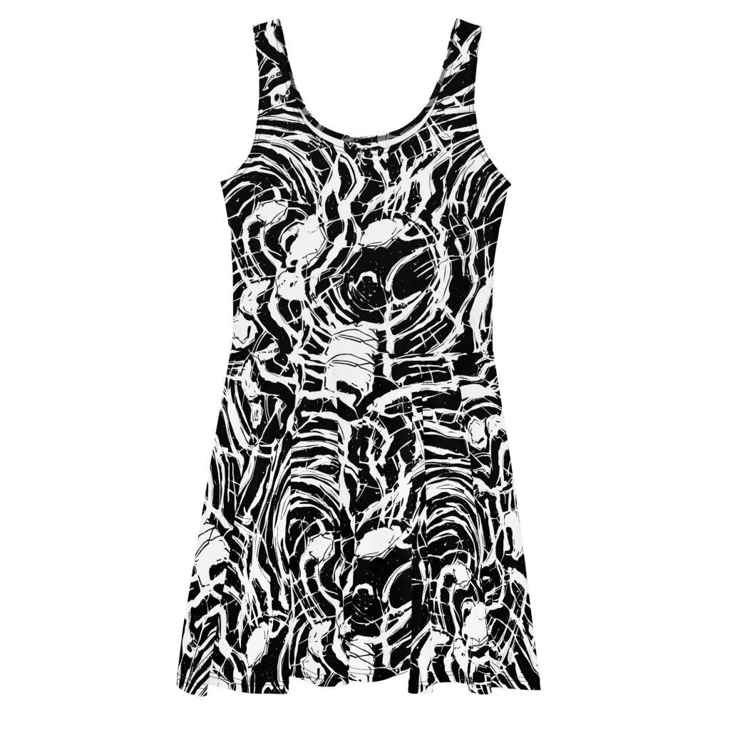 Ink Torrent on Skater Dress — Front