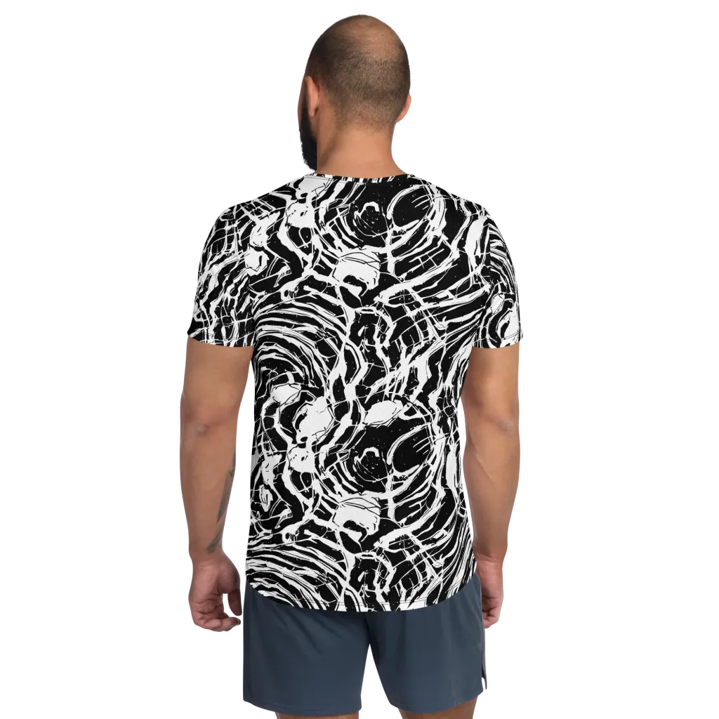Ink Torrent on Men's Athletic T-Shirt — Back