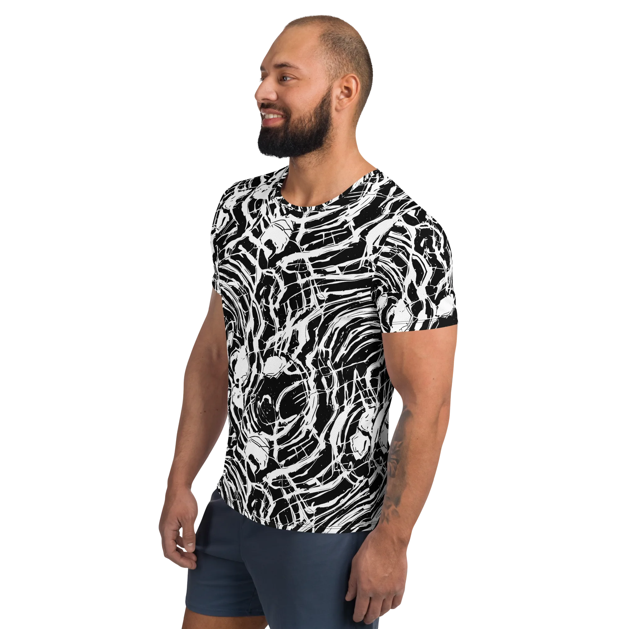 Ink Torrent on Men's Athletic T-Shirt — Left
