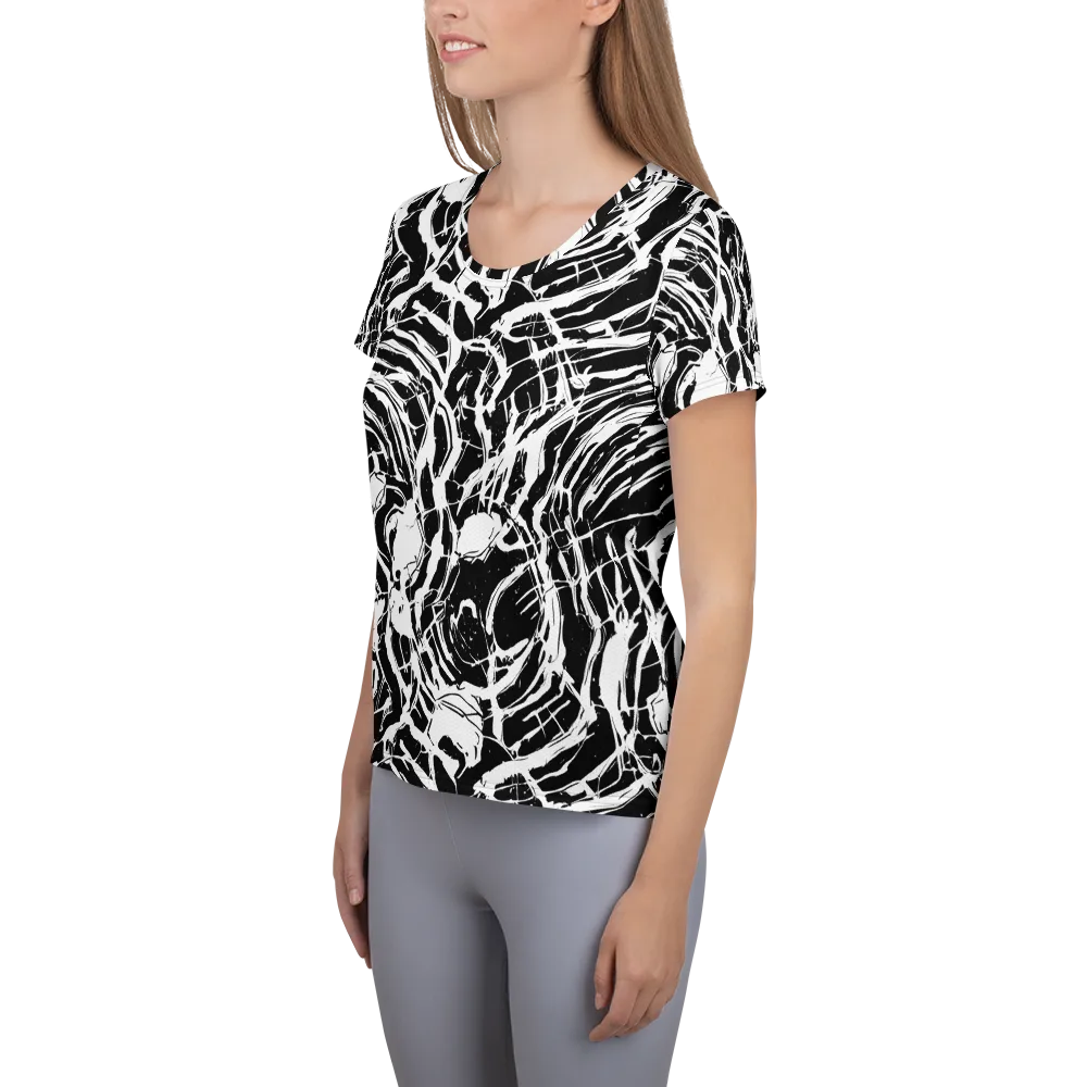 Ink Torrent on Women's Athletic T-Shirt — Left