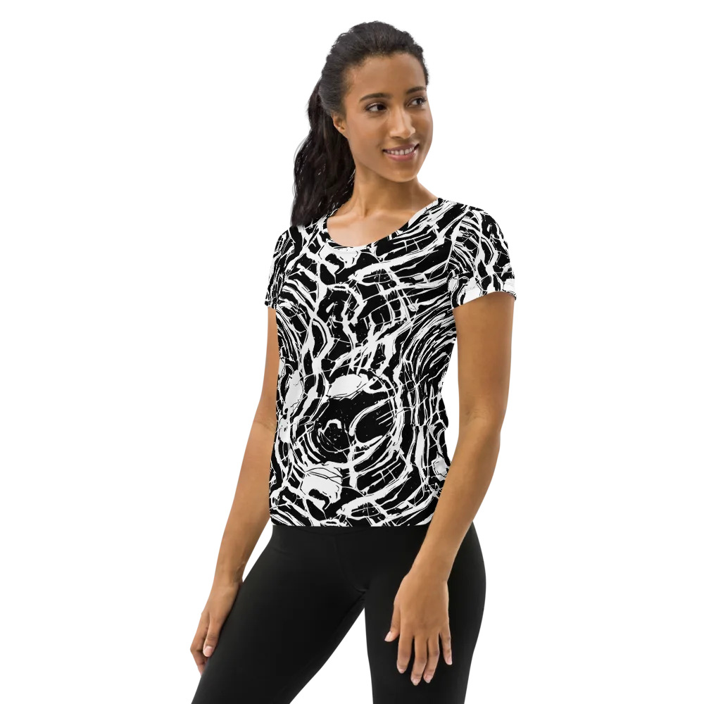 Ink Torrent on Women's Athletic T-Shirt — Left