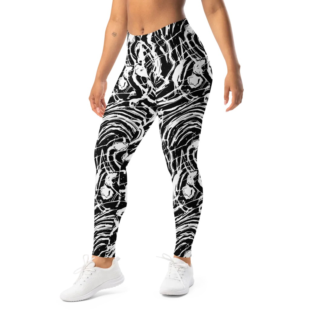 Ink Torrent on Leggings — Left Front