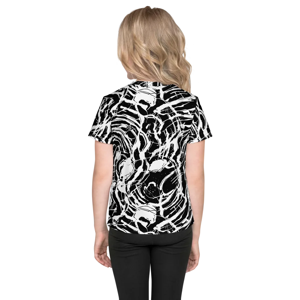 Ink Torrent on Kids Crew Neck T-Shirt — Back