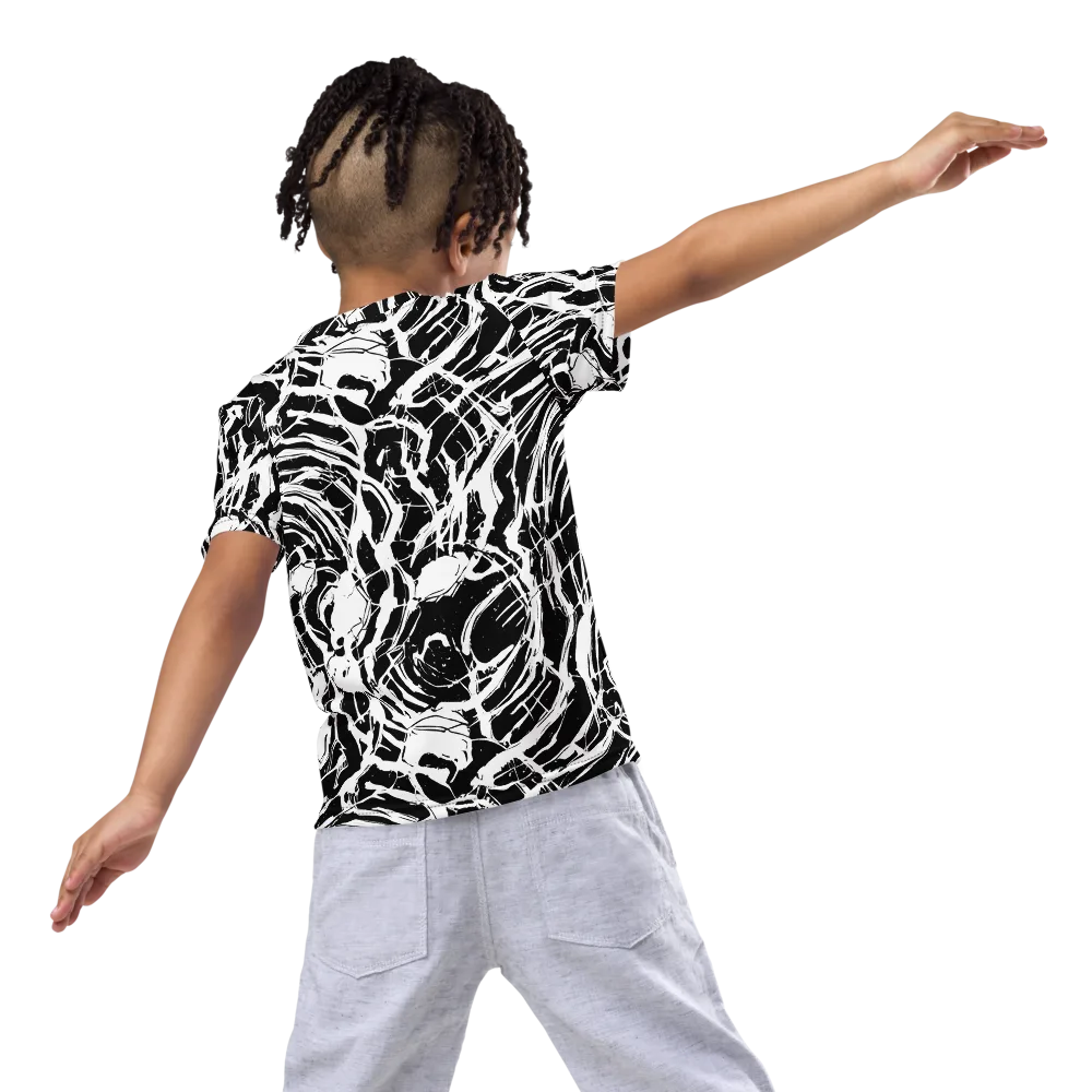 Ink Torrent on Kids Crew Neck T-Shirt — Back