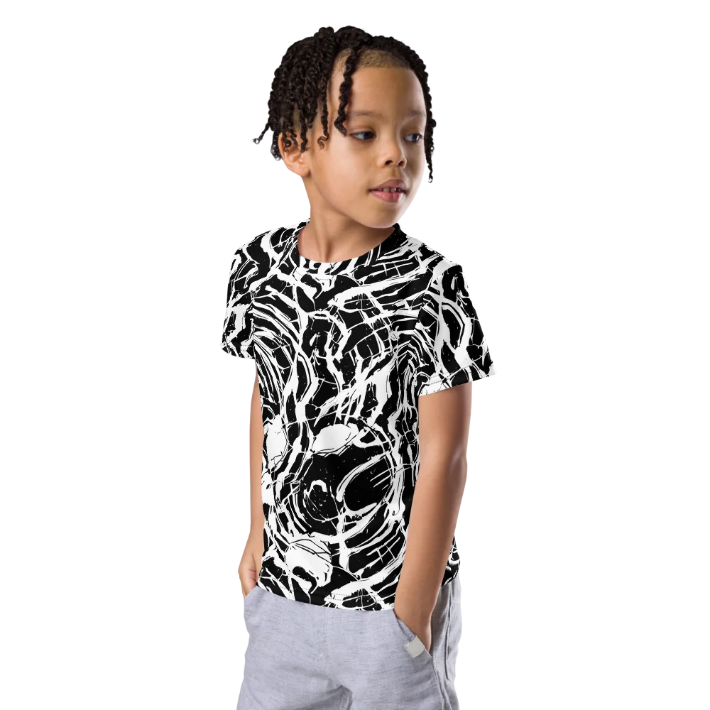 Ink Torrent on Kids Crew Neck T-Shirt — Left Front