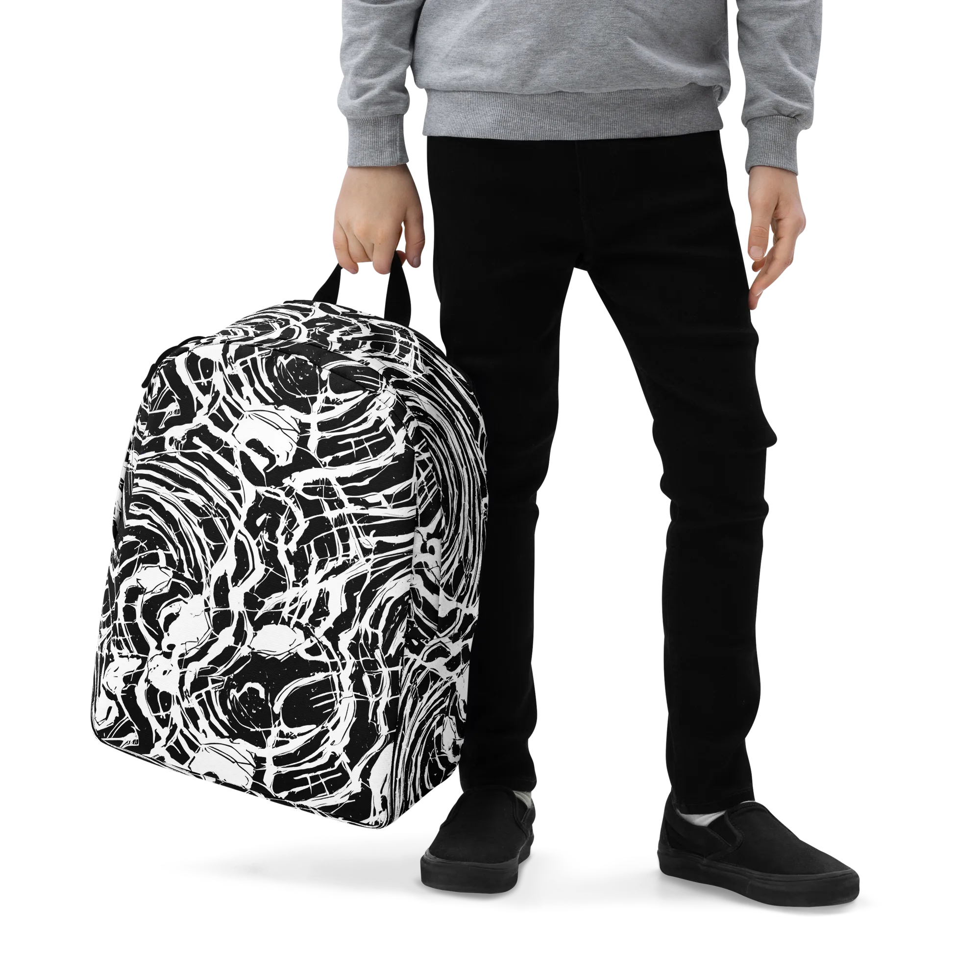 Ink Torrent on Minimalist Backpack — Zoomed-in