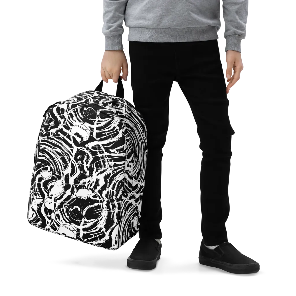 Ink Torrent on Minimalist Backpack — Zoomed-in