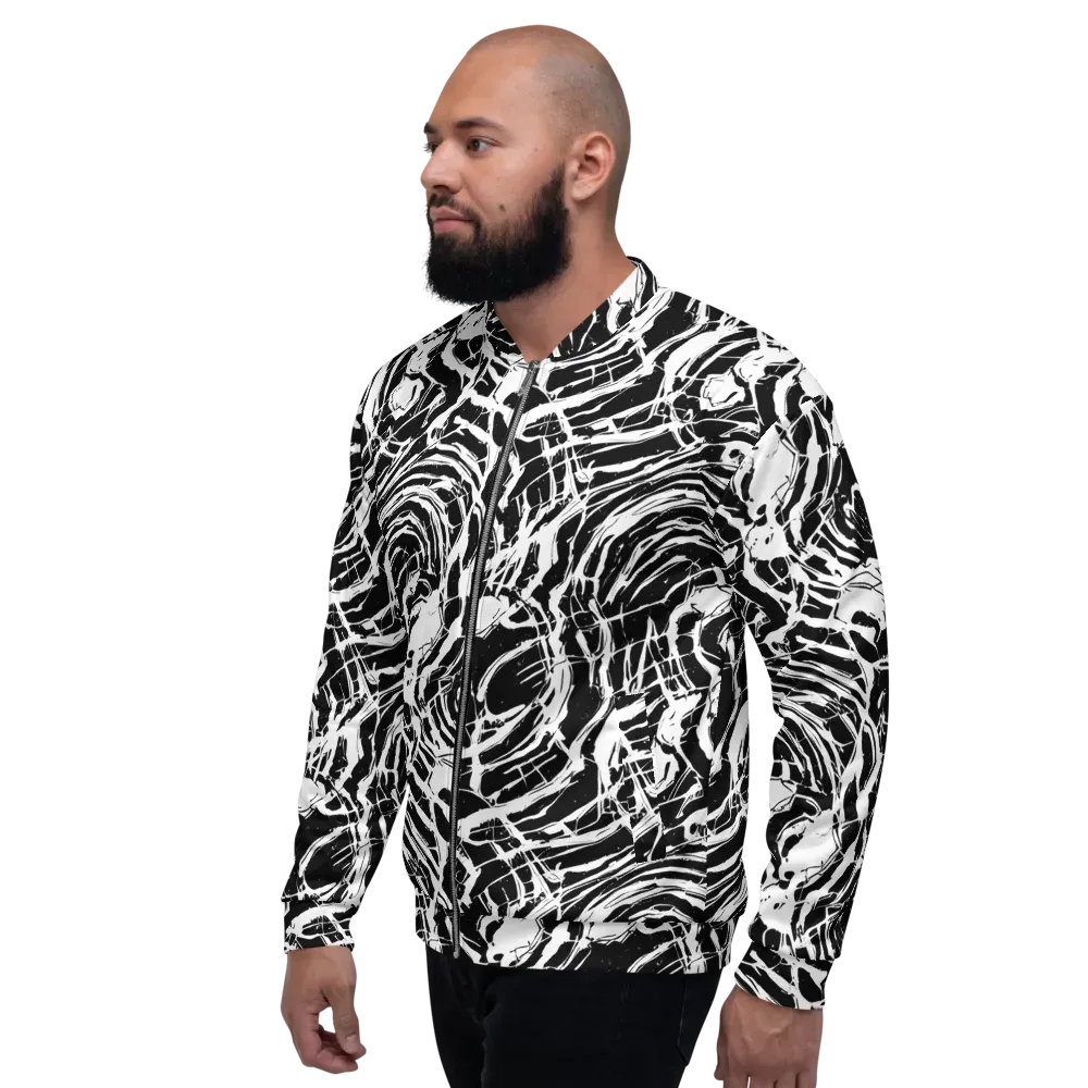 Ink Torrent on Bomber Jacket — Left