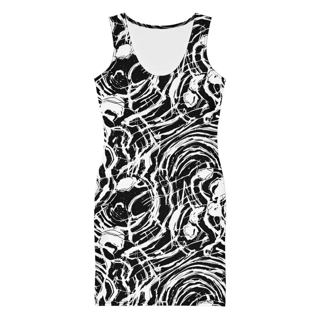 Ink Torrent on Bodycon Dress — Front