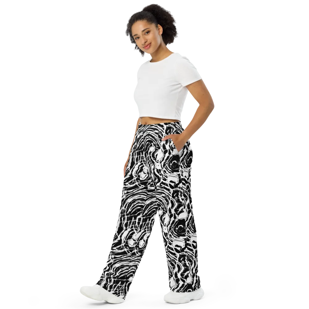 Ink Torrent on Wide-Leg Pants — Left Front