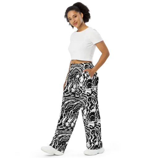 Ink Torrent on a Wide-Leg Pants